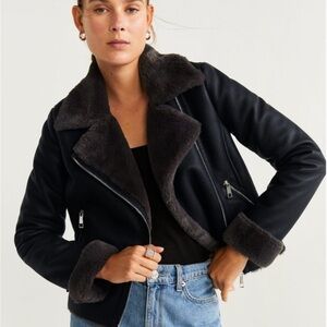 Mango faux leather Moto jacket